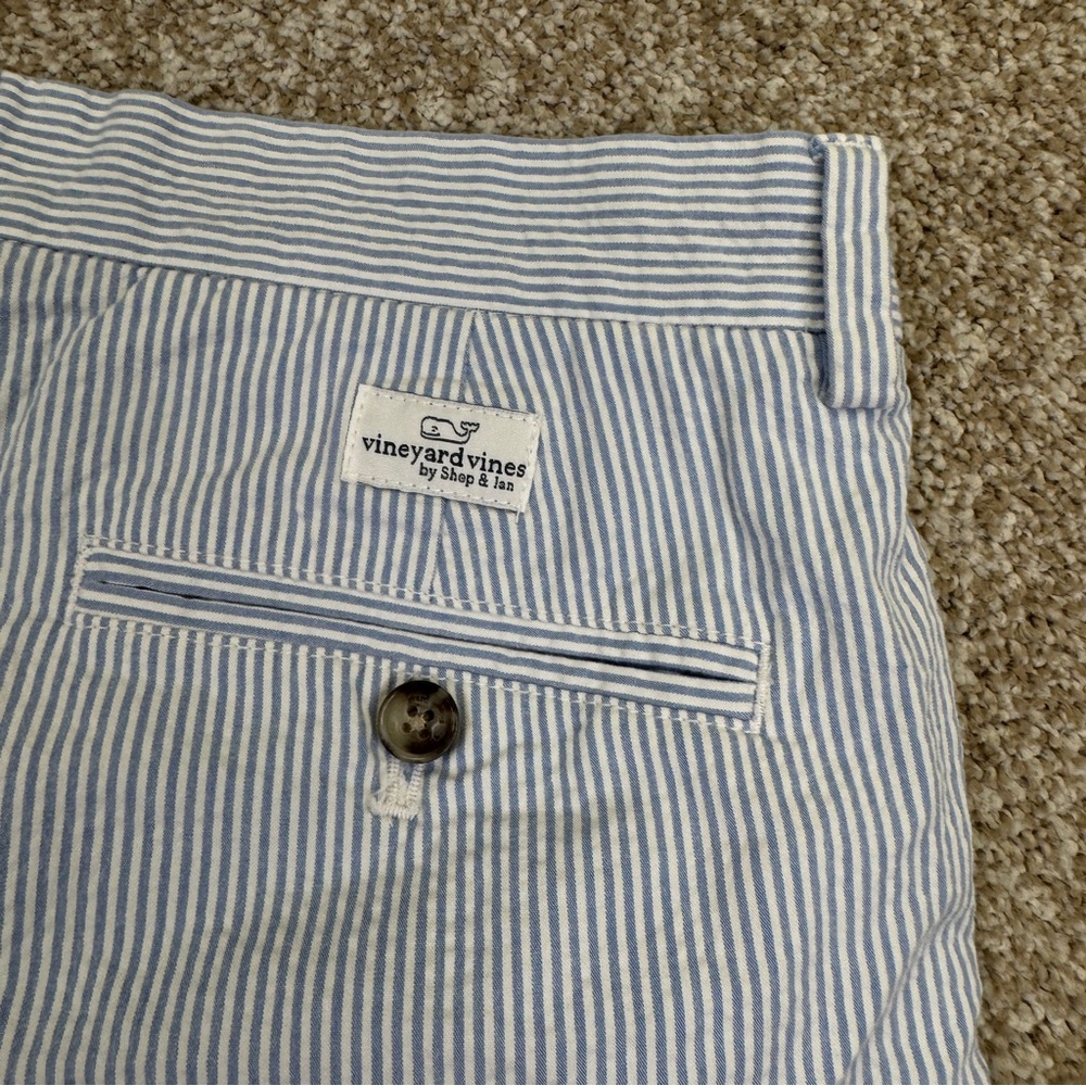 Vineyard Vines Seersucker Men's Blue Striped Breaker Shorts Size 30 - Picture 9 of 14